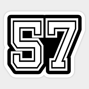 Number 57 for a sports team, group, or community T-Shirt Sticker